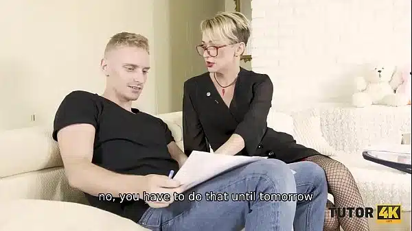 Tutor4K Man Comes To Teacher And Ties Legs Cause Its Not An Ordinary Lesson