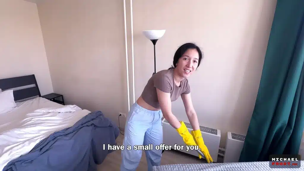 Asian Cleaning Lady Let Me Fuck Her For Money