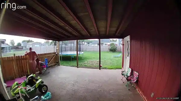 Back Porch Wife Gets Cream Pied