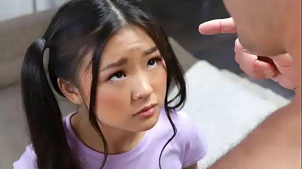 Free Porno Teen Asian With Ponytails Messing Around In The Living Room Gets Surprised By A Naked Man Teen Porn