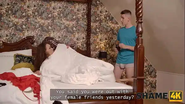 Shame4K Brunette Slut Cant Handle Her Pussy And Jumped On Her Friends Cock