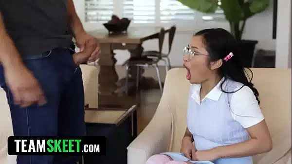 Tiny Squirting Asian Slut Pays Her Stepdaddys Overdue Rent With Her Virgin Pussy