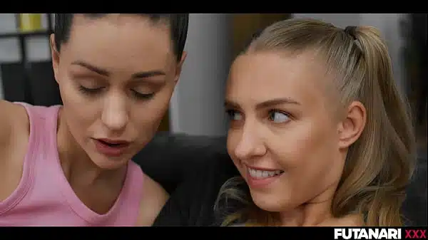 A Sexy Blond Uses Her Fat Throbbing Cock To Console Her Beautiful Brunette Friend Before Explosive Orgasms And Self Facial