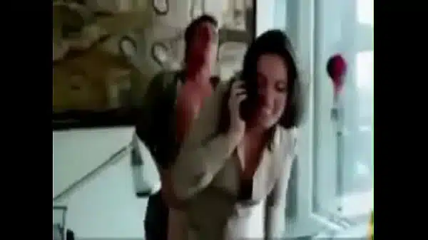Brunette Doggystyle Office Phonecall