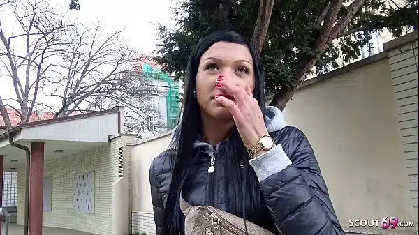 German Scout Skinny Black Hair Fitness Girl Seduce To Sex At Fake Model Job Casting