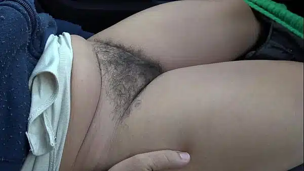 Hairy Stepmom Shows Hairy Vagina To Her Virgin Stepson And Lets Him Masturbate His Big Cock In Her Car