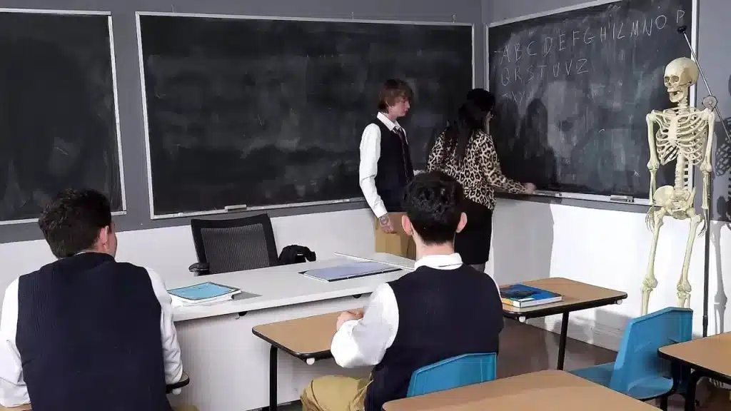 Curvy Teacher Valentina Nappi Gets Fucked By Three Students In A Classroom Freeuse Fantasy 1