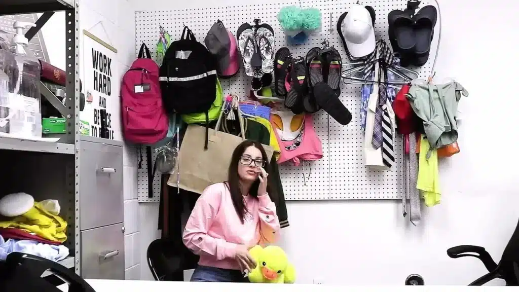 Dirty Babe Maddy Attempts To Shoplift A Vast Amount Of Jewelry In A Stuffed Duck Shoplyfter