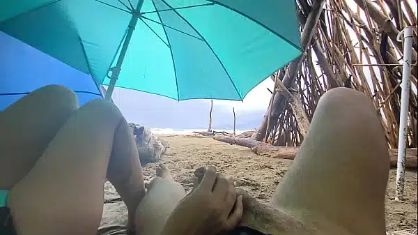 Misscreamy Slut Teacher Slow Handjob In 4K Under Public Umbrella In Rain