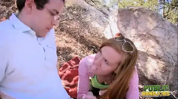 Publichandjobs Redhead Kierra Wilde Lights The Park On Fire With Her Public Dick Jerking