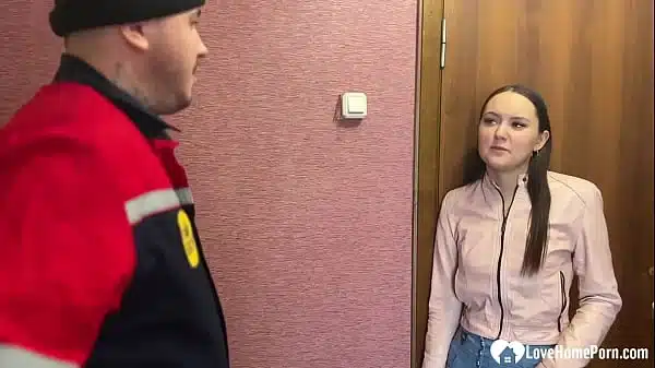 Brunette Teen Wanted To Fuck The Plumber So She Did