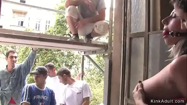 Czech Blonde Beauty In Bondage D In Public Streets