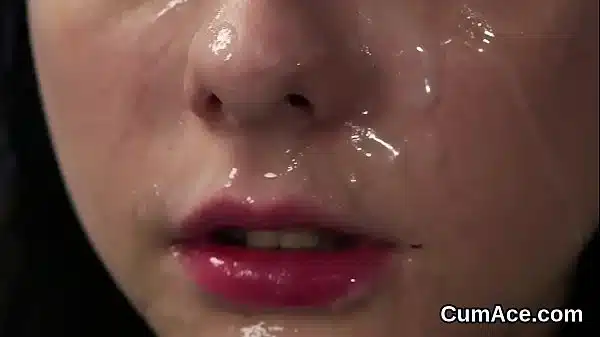 Flirty Centerfold Gets Cum Load On Her Face Sucking All The Jizz