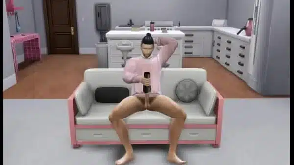 Gay Asian Plays With Himself On Couch