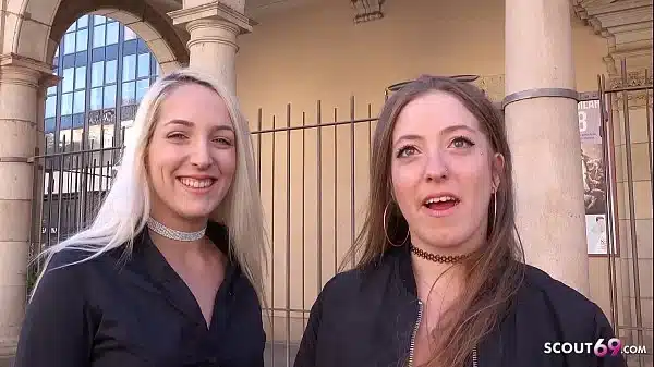 German Scout Two Crazy Teens Talk To Ffm Threesome Street Casting Sex For Cash