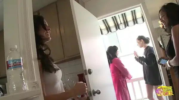 Homosexual Women With Little Breasts Wearing High Heels Engage In Sexual Activities Including The Use Of Dildos And Oral Stimulation Of Each Others Genitals