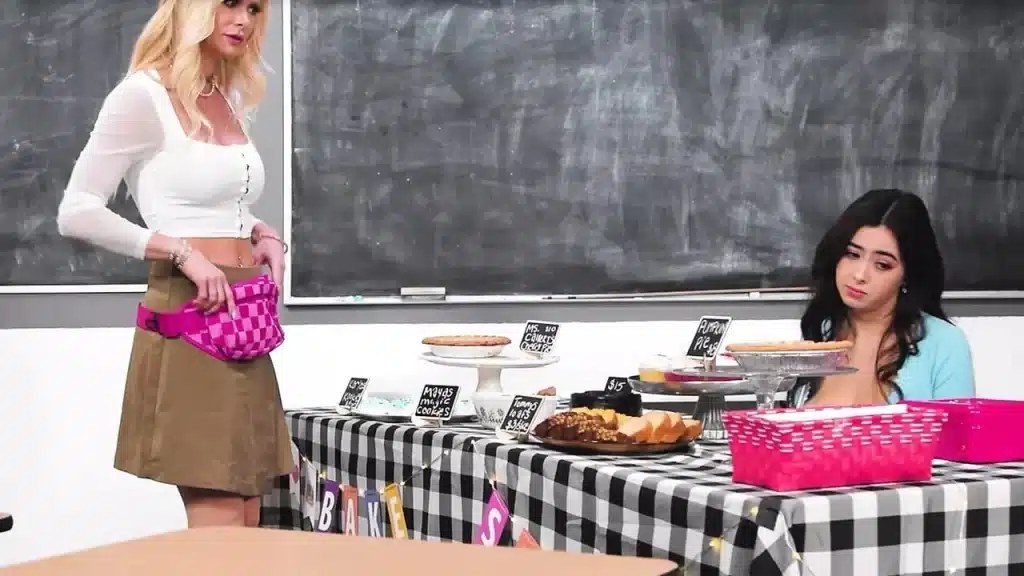 Mommys Girl Naughty Milf Bangs Stepdaughter Chloe Surreal During College Bake Sale For More Money