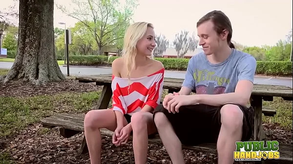 Publichandjobs Odette Delacroix Will Do Anything To Get Famous Jerks Cock Outdoors For Her Big Chance