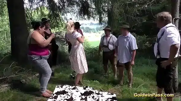 Bbw Milfs In A Real Gangbang Party In Nature