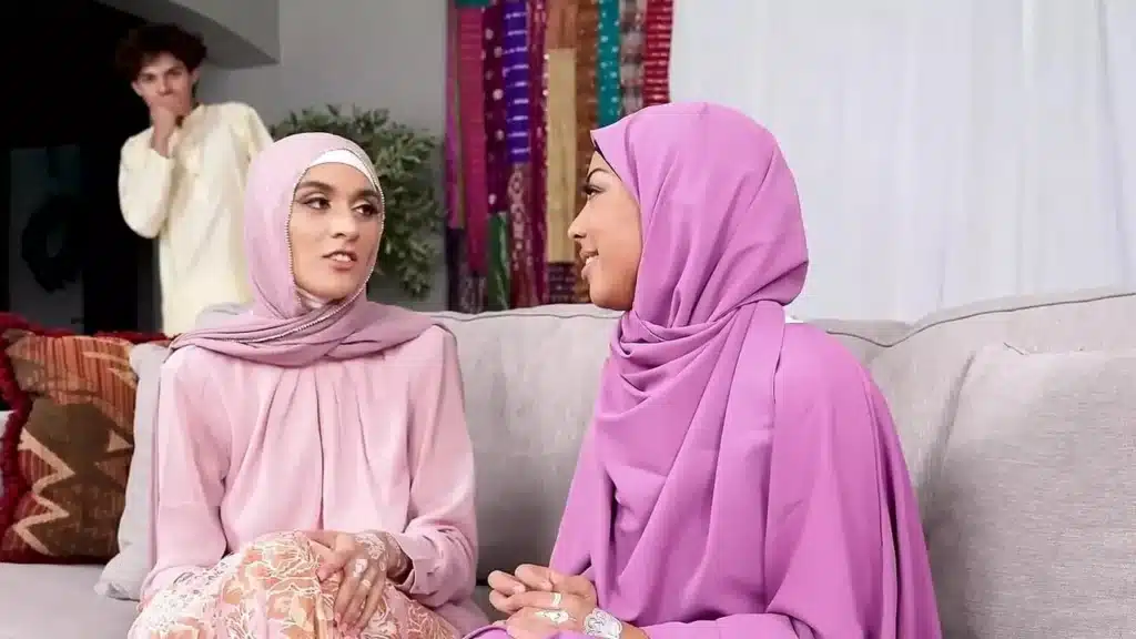 Hijab Wearing Step Sisters Malina Melendez And Aubry Babcock Fuck Their Step Brother Hijab Hookup