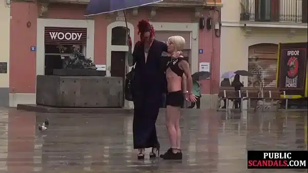 Submissive Bdsm Babe Publicly Whipped In Front Of People