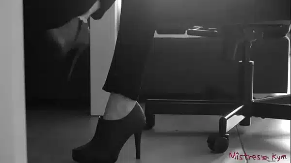 Submissive Licks His Domme High Heels And Feet