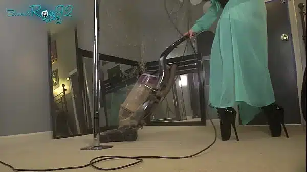 Vacuuming In Hobble Boots Housewife Housecleaning Extreme Shoes High Heels