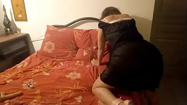 White Amateur Homemade Couple Satin Lingerie Panties Clothed Sex Heels Stockings Fishnet Blowjob Rimming Spanking 28